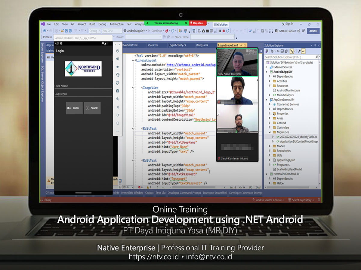 Android Application Development using .NET Android Online Training bersama PT Daya Intiguna Yasa (MR.DIY)